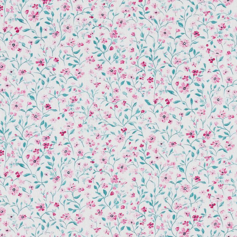Cotton Poplin delicate flowers – peppermint/pastel violet, image number 1