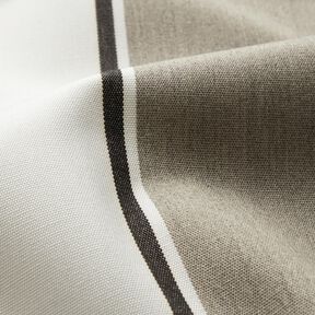 Outdoor Fabric Canvas Mixed stripes – white/grey | Remnant 50cm, 