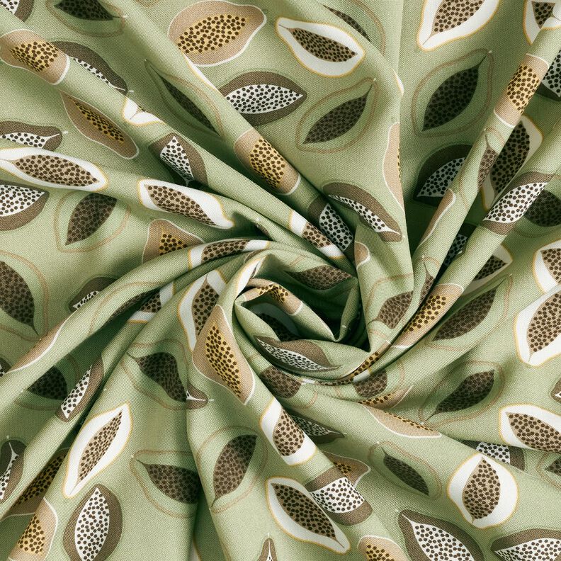 viscose fabric Papayas – reed/taupe,  image number 3