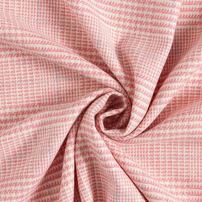 Glen Plaid Wool Fabric – pink,  image number 5