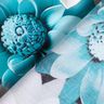 viscose fabric Chamomile flowers digital print – natural/light petrol,  thumbnail number 4