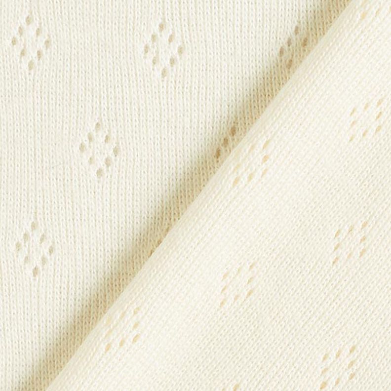 Fine Jersey Knit with Openwork – offwhite,  image number 3
