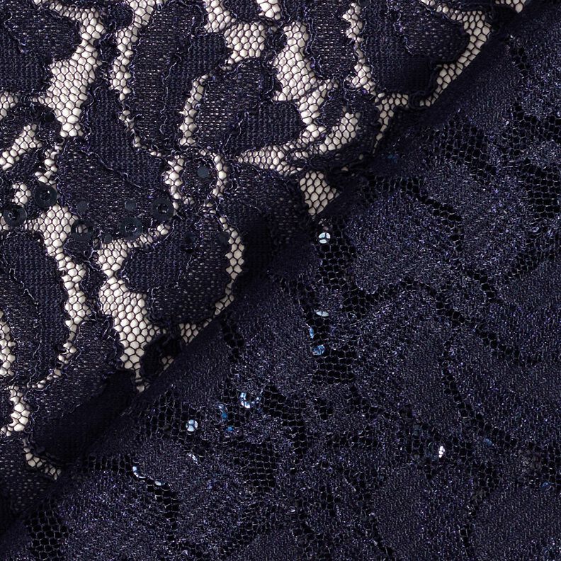 Lace Sequins Flowers – midnight blue,  image number 4