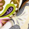 viscose fabric Retro flowers – olive/lilac,  thumbnail number 4