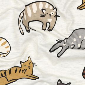 Cotton Jersey Cats | Poppy Fabrics – natural/brown, 