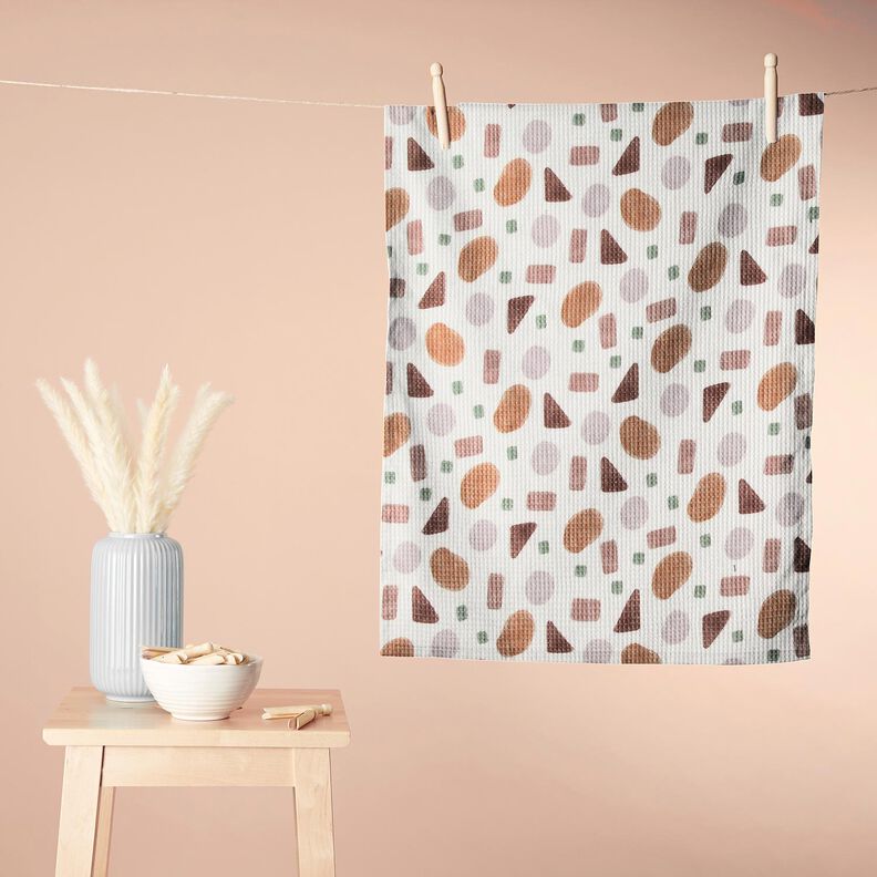 Waffle Piqué colourful shapes – copper/ivory,  image number 9