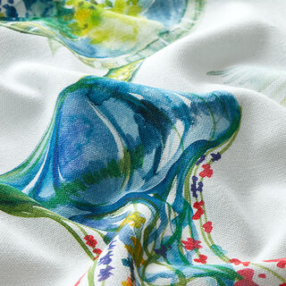 Half Panama Decor Fabric Sea Animals – green, 