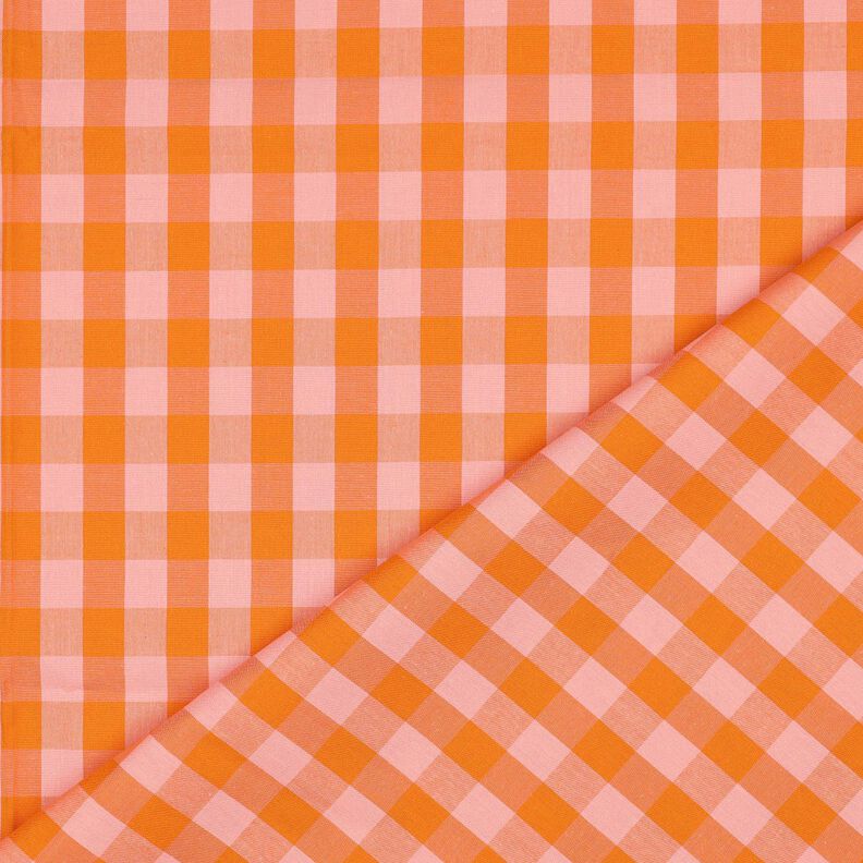 Cotton Poplin Check| Poppy Fabrics – pink/peach orange,  image number 4