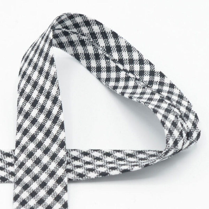 Bias binding Vichy check [20 mm] – black,  image number 1
