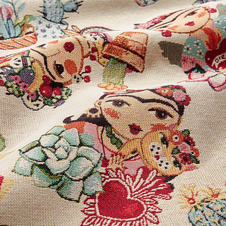 Decor Fabric Tapestry Fabric Artists &ndash; light beige/red,  image number 2