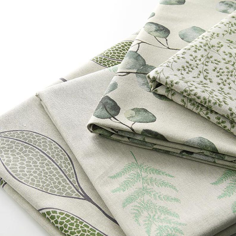 Decor Fabric Half Panama with Eucalyptus – natural/mint,  image number 5