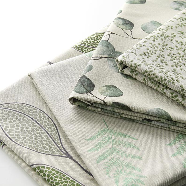 Decor Fabric Half Panama with Eucalyptus – natural/mint, image number 5