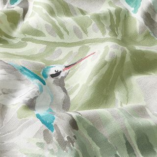 Outdoor Fabric Canvas Tropical Birds – light grey/reed, 