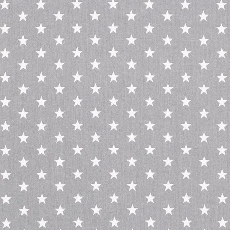 Cotton Poplin Medium Stars – grey/white,  image number 1