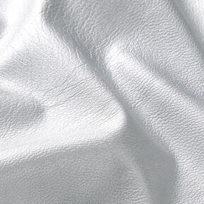 Stretch Imitation Leather Metallic – silver grey, 
