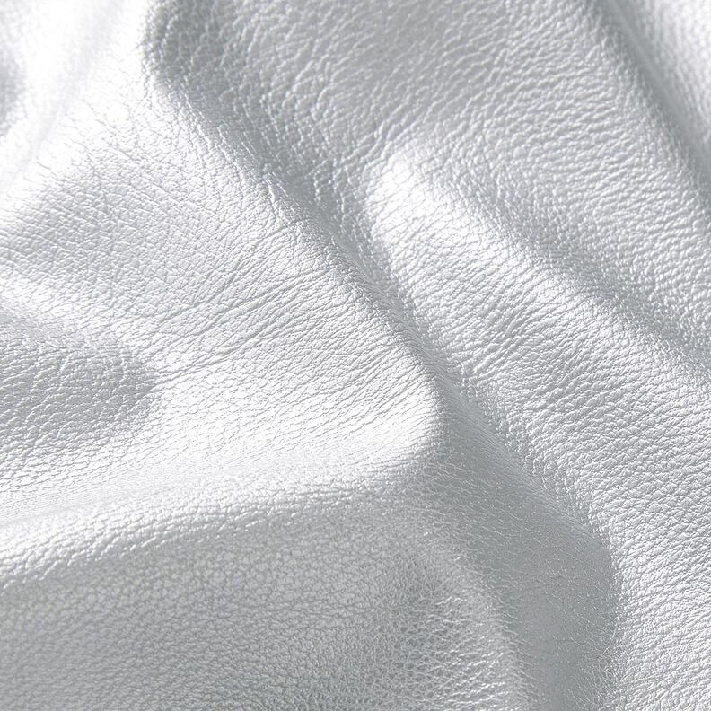 Stretch Imitation Leather Metallic – silver grey,  image number 2