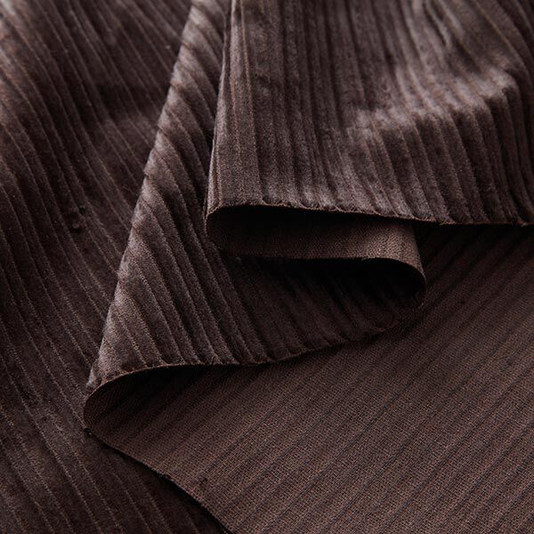 Plain Cotton Viscose Blend Stretch Cord – black brown,  image number 3