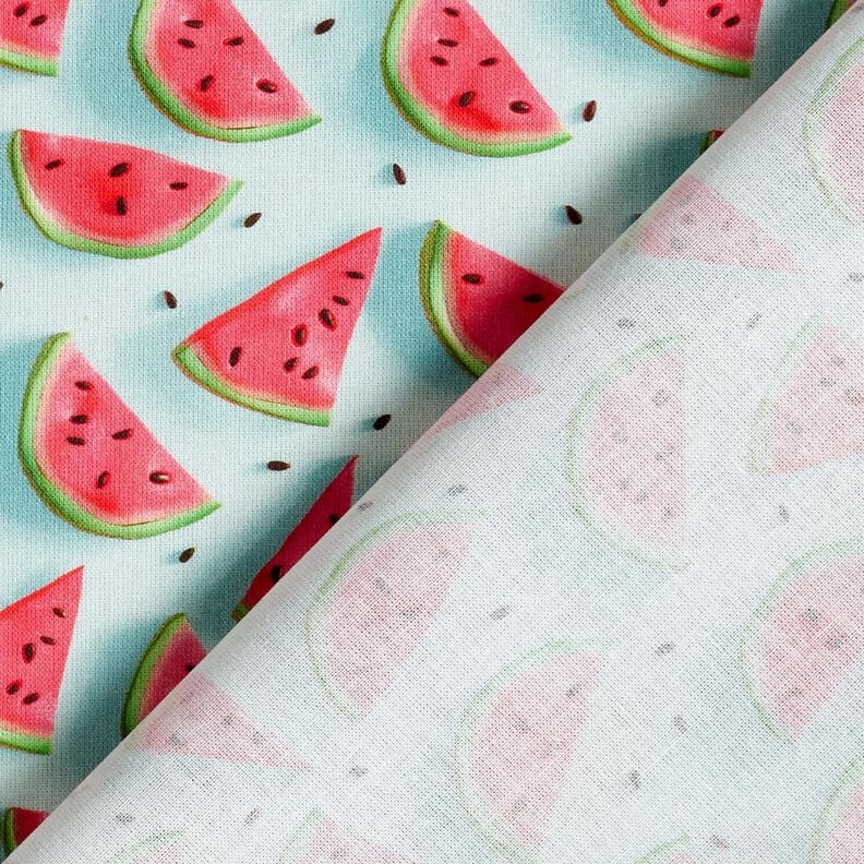 Cotton Poplin Watermelon – ice blue/intense pink, image number 4