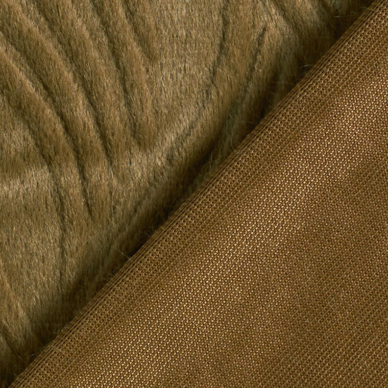 Faux Fur wavy lines – khaki,  image number 4