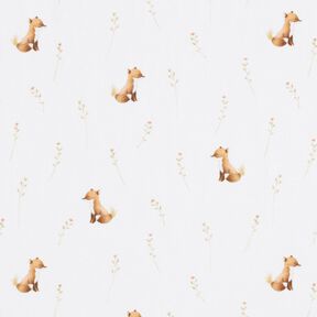 GOTS Cotton Jersey Fox in the Meadow Digital Print – ivory, 