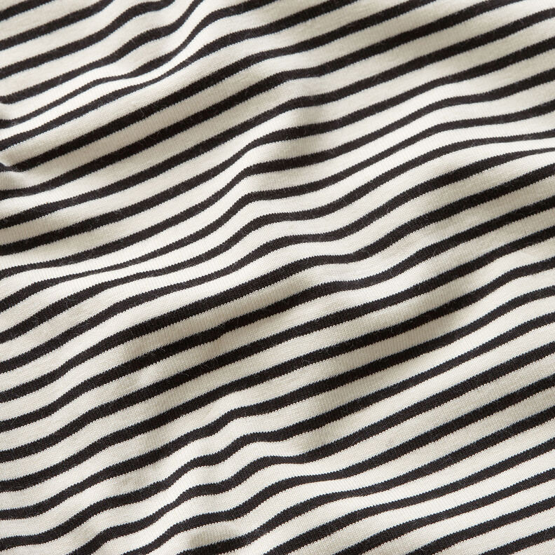 Cotton Jersey narrow stripes – cream/black, image number 2