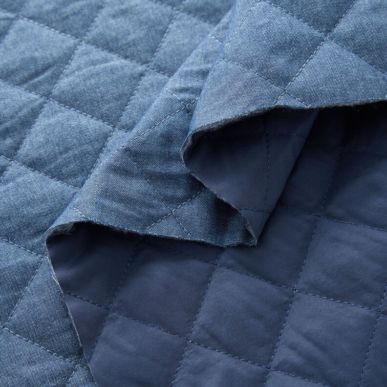Plain chambray quilted fabric – denim blue,  image number 3
