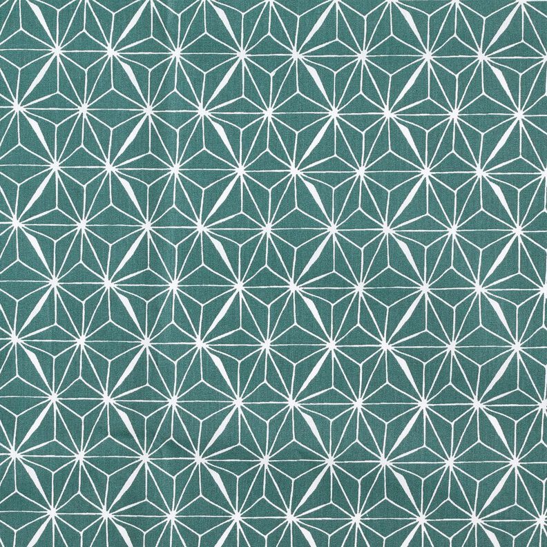Coated Cotton graphic stars – blue spruce/white,  image number 1