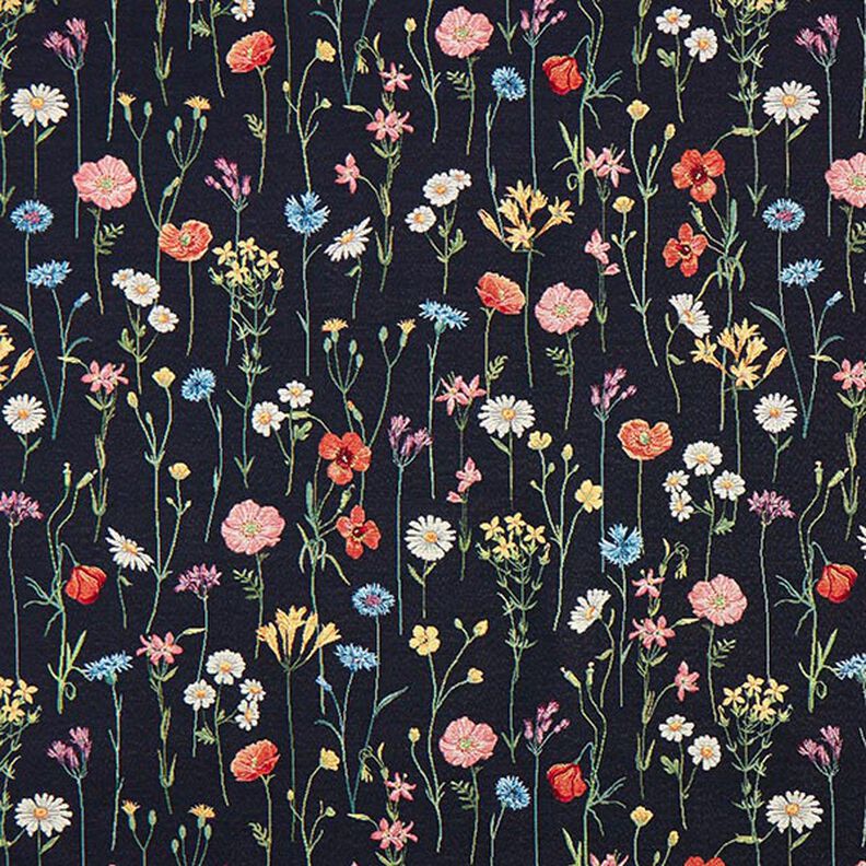 Decor Fabric Tapestry Fabric wildflowers – black/rosé,  image number 1