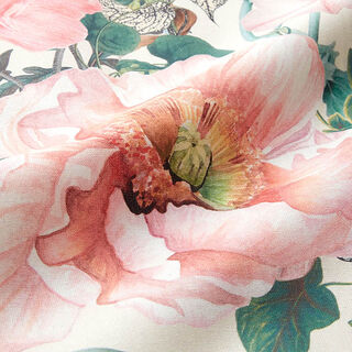 Decor Fabric Canvas large mix of flowers – rosé/offwhite, 