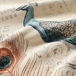 Decorative Panel Tapestry Fabric Peacock &ndash; light beige/blue, 