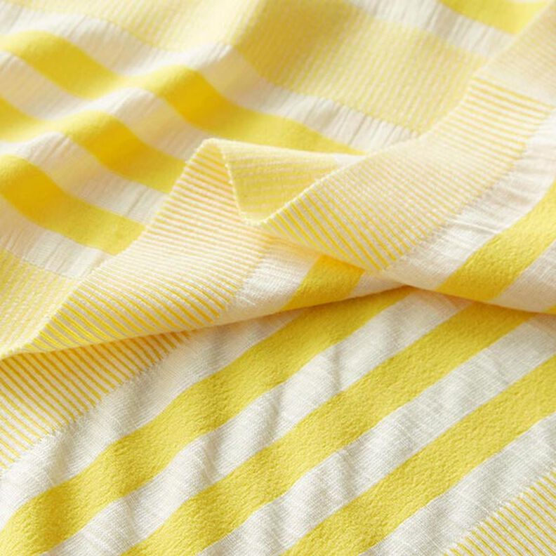 Crushed viscose jersey – white/lemon yellow,  image number 3