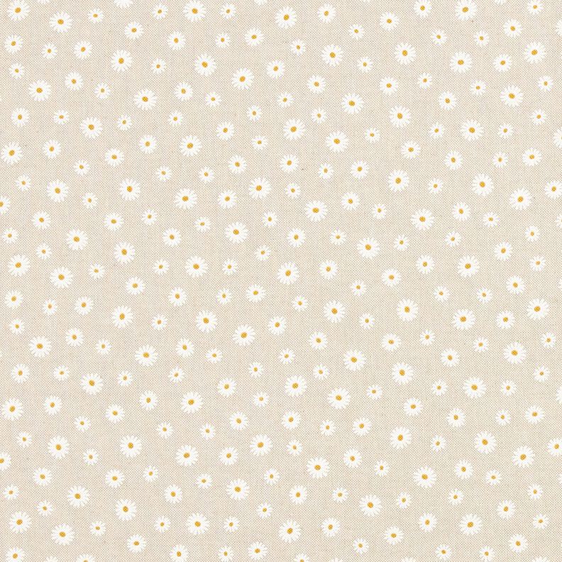 Decor Fabric Half Panama small flowers – natural/white,  image number 1
