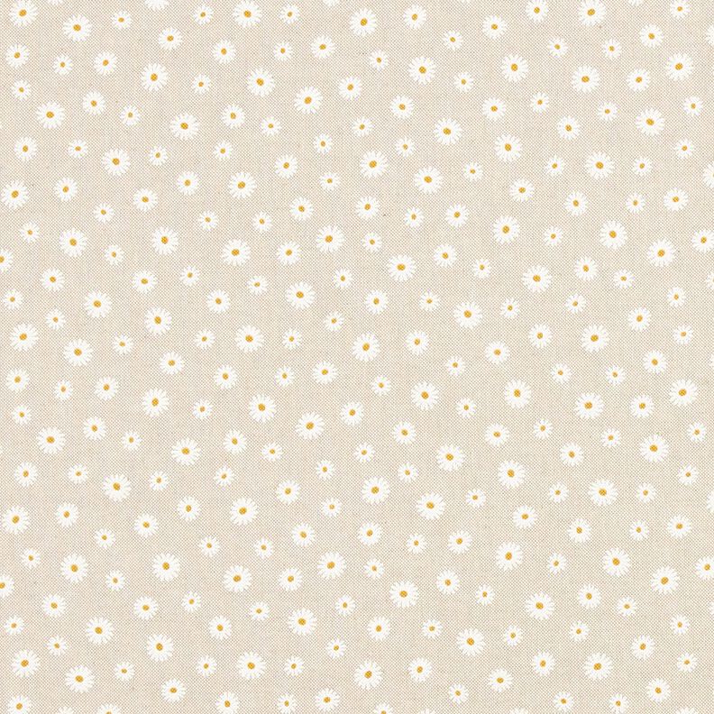 Decor Fabric Half Panama small flowers – natural/white,  image number 1
