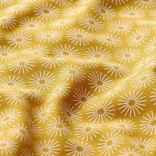 Cotton jersey shiny flowers – curry yellow, 