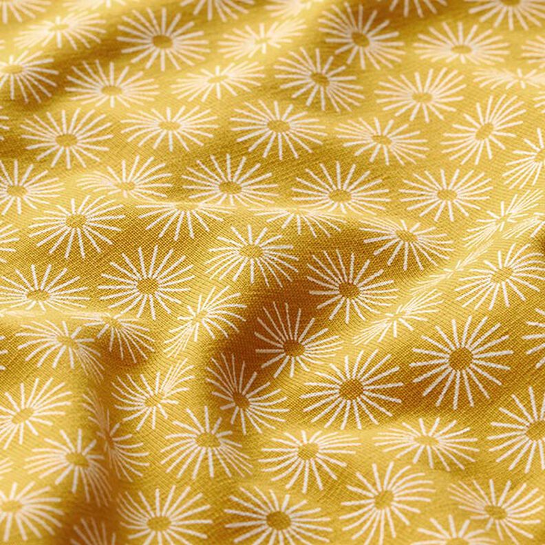 Cotton jersey shiny flowers – curry yellow,  image number 2