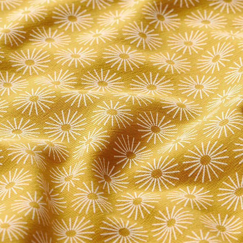 Cotton jersey shiny flowers – curry yellow, image number 2