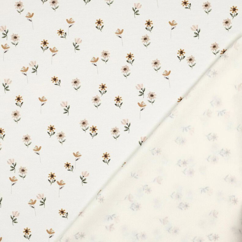 Cotton Jersey Sweet Flowers Digital Print | Poppy Fabrics – ivory/caramel,  image number 4