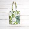 Decorative fabric Canvas Large monstera leaves – white/grass green,  thumbnail number 6