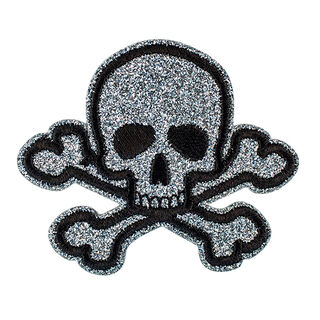 Appliqué  Skull [ 5,5 x 6,5 cm ] – silver/black, 