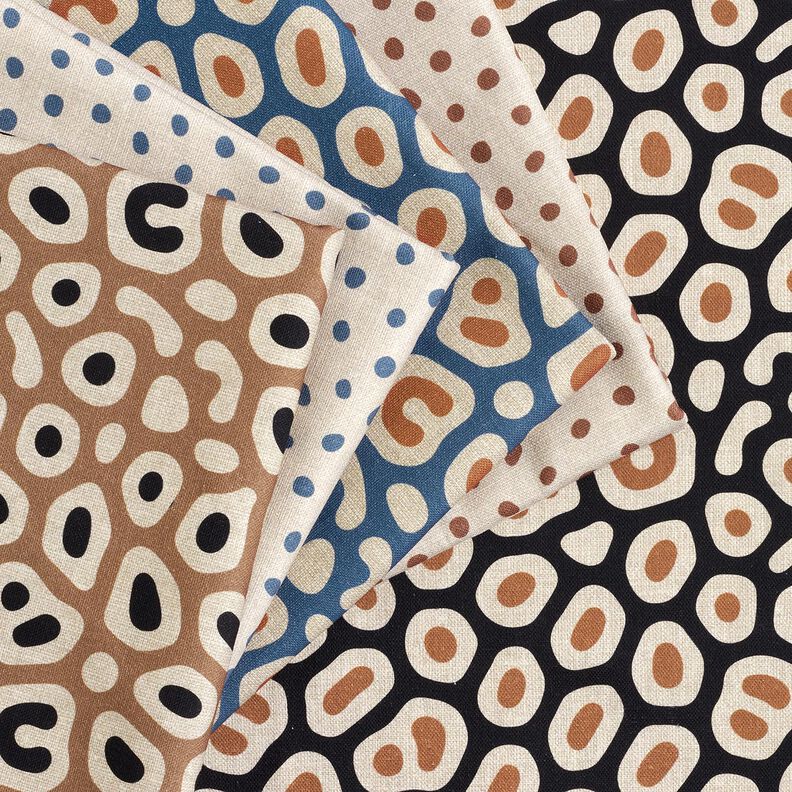 Decor Fabric Half Panama loose dots – light brown/cashew, image number 5