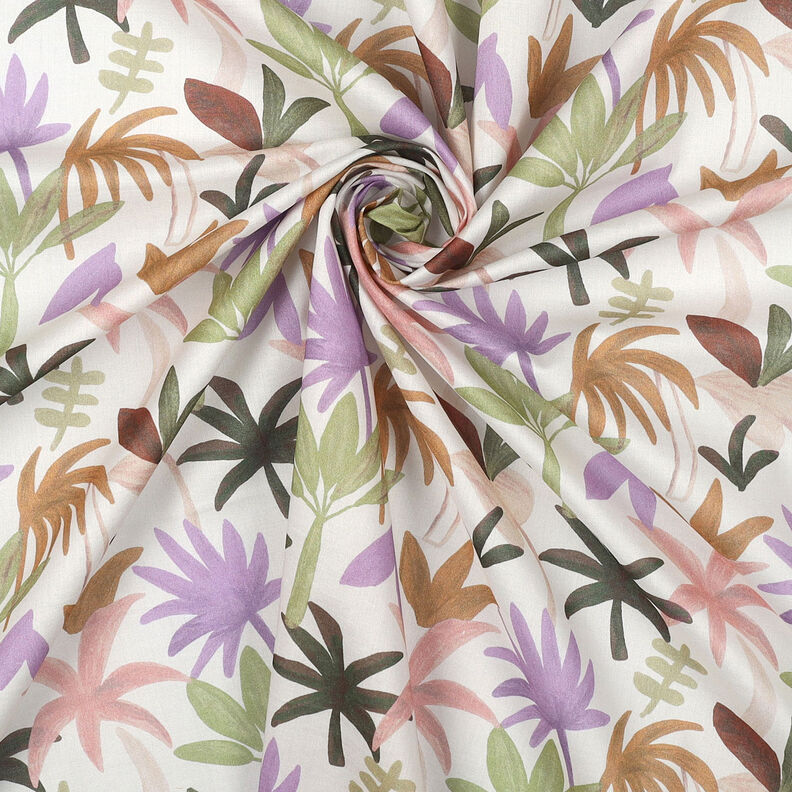 Palm trees cotton voile | Nerida Hansen – white/pink,  image number 4