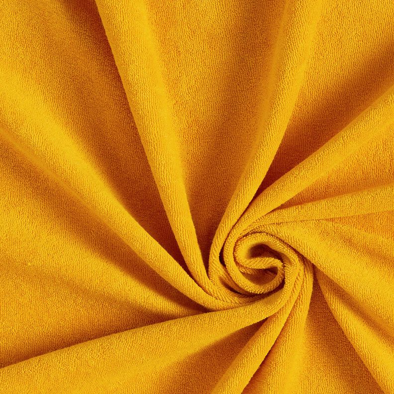 Towelling Fabric Stretch Plain – curry yellow,  image number 1