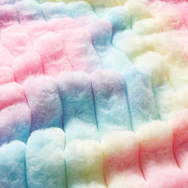 Cosy Fleece ribbed rainbow – blue grey/pink,  image number 2