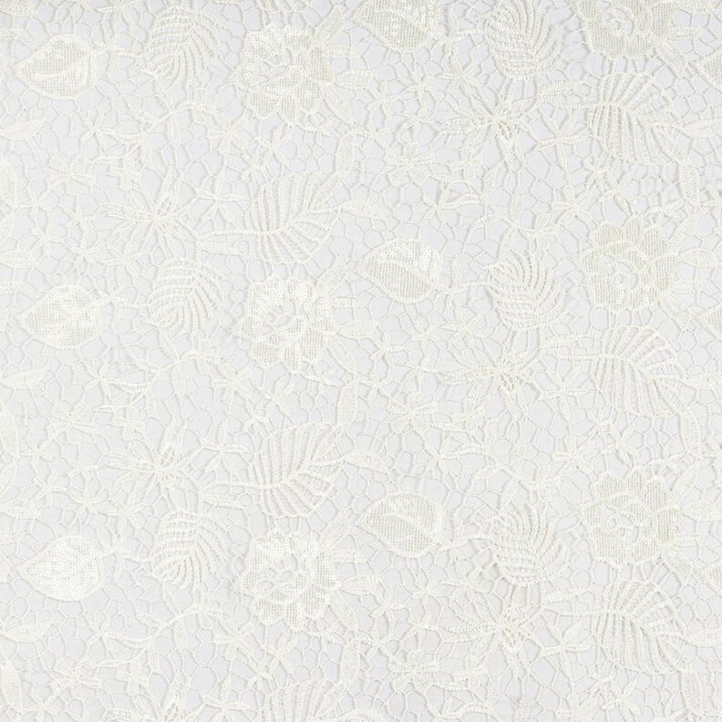 Lace with sequins and scalloped edge – white,  image number 1