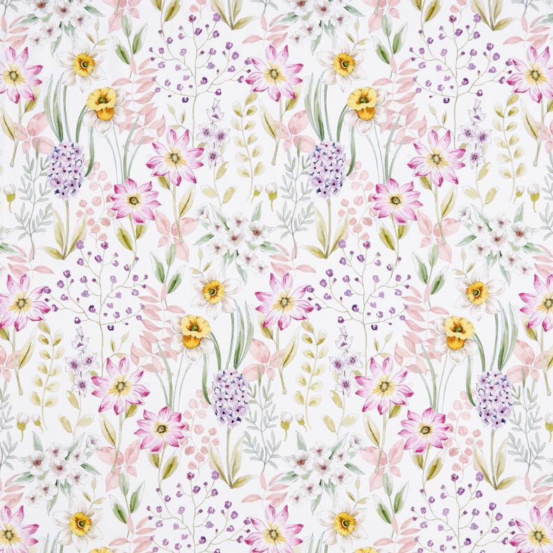 Cotton Poplin daffodils – ivory/light dusky pink,  image number 1