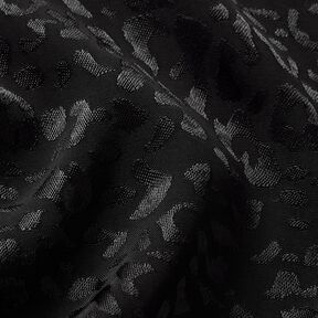 Leopard print viscose fabric – black, 