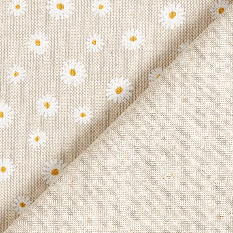 Decor Fabric Half Panama small flowers – natural/white,  image number 4
