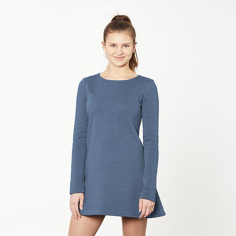 Light Cotton Sweatshirt Fabric Plain – denim blue,  image number 6