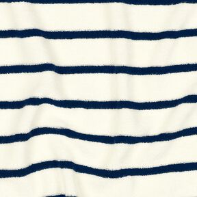 terry cloth jersey Stripes – ivory/midnight blue, 