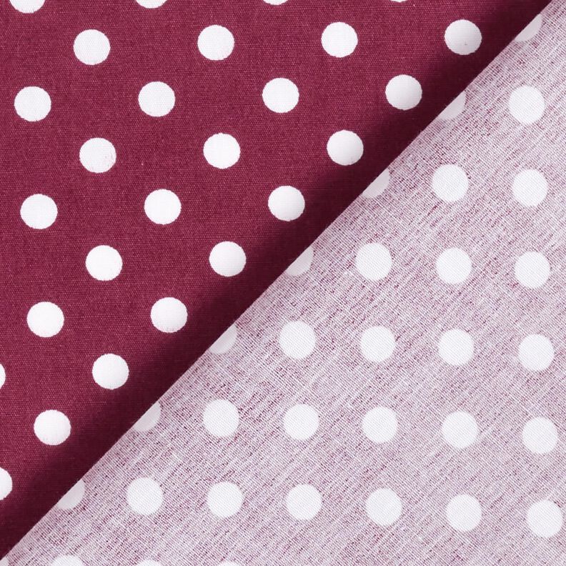 Cotton Poplin Polka dots – burgundy/white,  image number 4